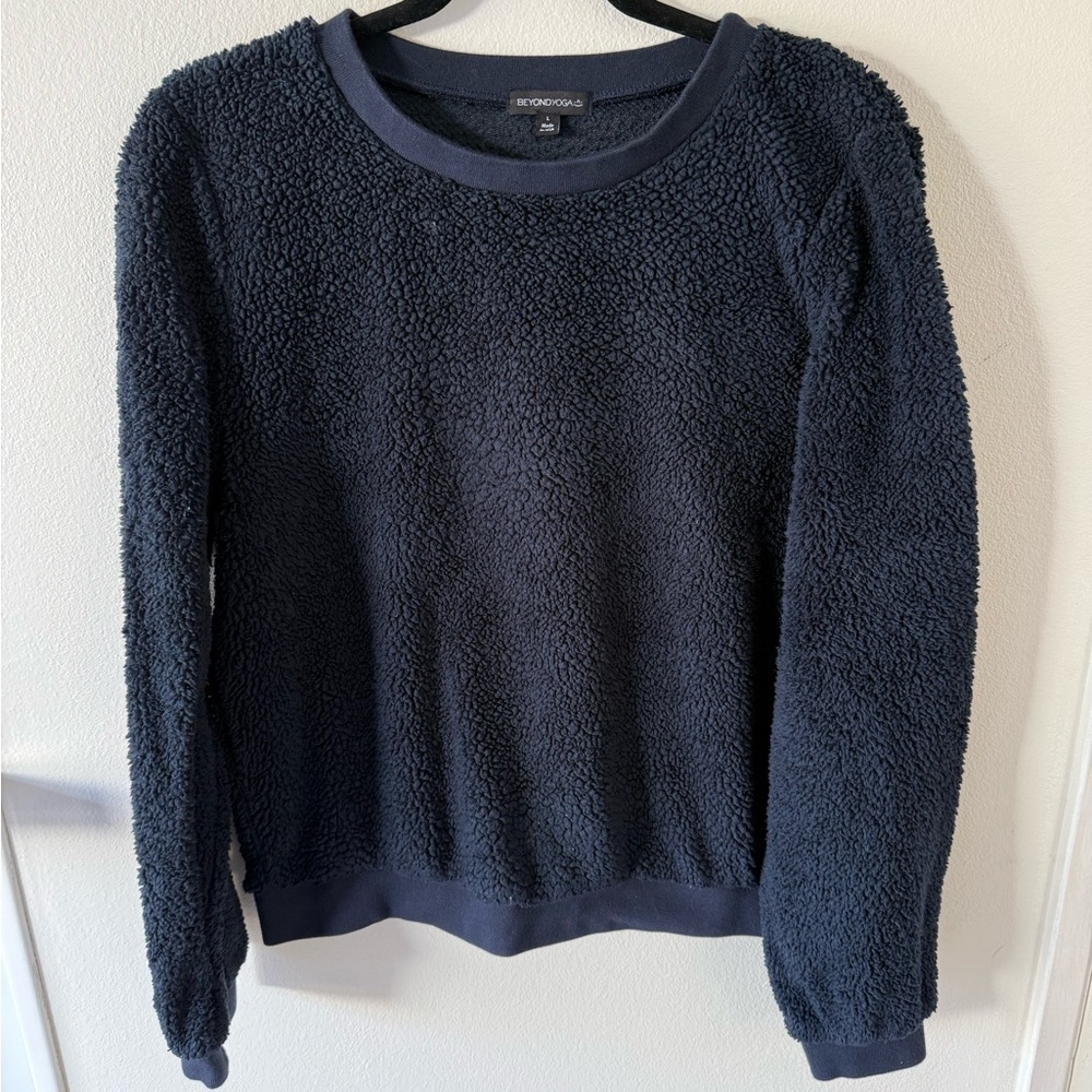 Beyond Yoga Navy Textured Sweater